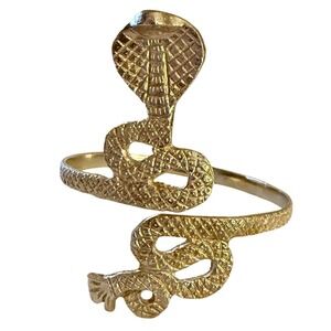 Vintage Egyptian Brass Coiled Cobra Snake Arm Cuff as‎ seen in "The Mummy 1999"